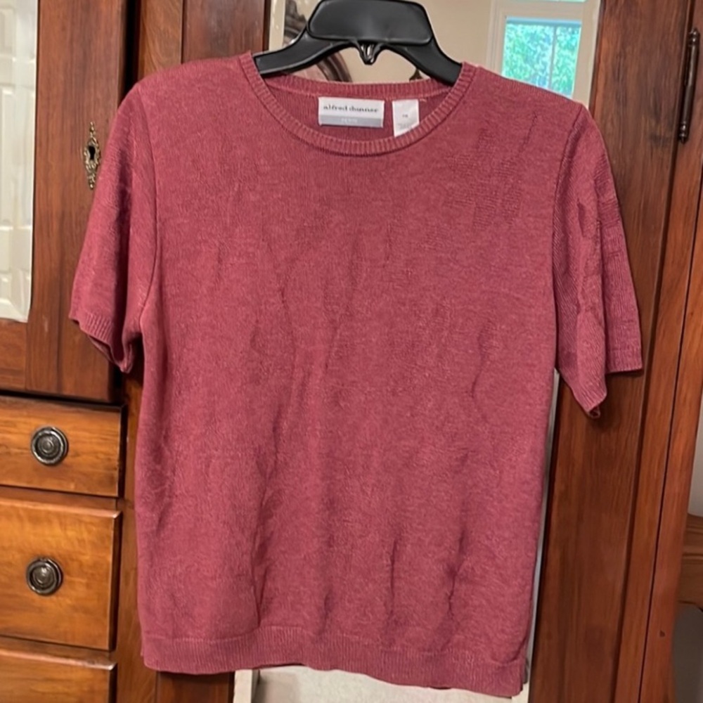 Alfred Dunner Brick Red Short Sleeve Sweater